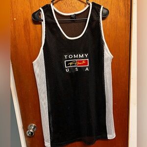 Tommy Hilfiger Black and White Mesh Top